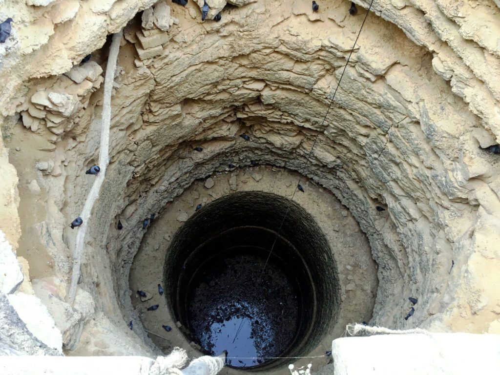 top view of an underground well